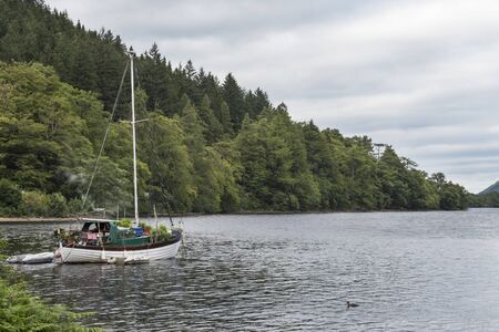 Sailboat in a lochの写真素材