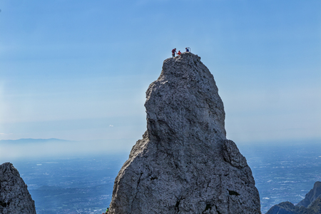 Climbing in the alpsの写真素材