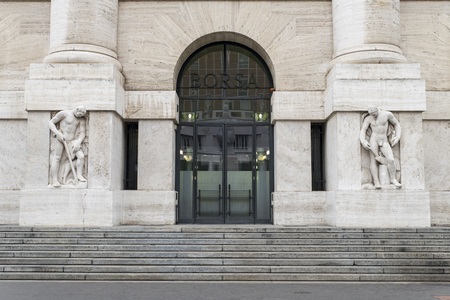 MIlano  Italy  12142015: The stock exchange palace in Milan is the most important financial building in Italy .のeditorial素材