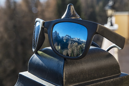 Dolomites reflectionの写真素材