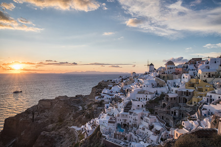 Sunset in Oia ( Santorini )の写真素材