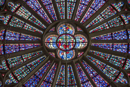 Rose window in a churchのeditorial素材