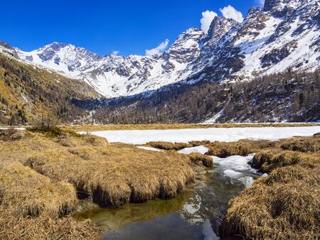Spring thaw in the alpsの写真素材