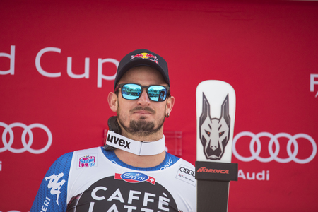 Bormio ( Italy )12/28/2017: pictures of the freeride ski world championship. The winner was the Italian Dominic Paris, second place Aksel Lund Svindal  from Norway as the third place Jansrud Kjetilのeditorial素材