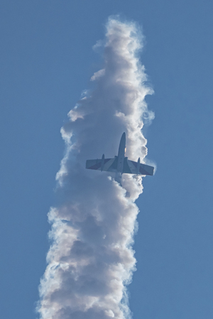 Manerba del Garda ( Italy )09/16/2018: every year in Lake Garda area there is one of the most beautiful air shows of Italy. It usually ends with the famous " Frecce Tricolori " acrobatic  air teamのeditorial素材