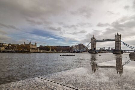 Tower Bridge of London  in a rainy dayの写真素材