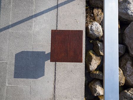 Public single seat bench viewed from the top