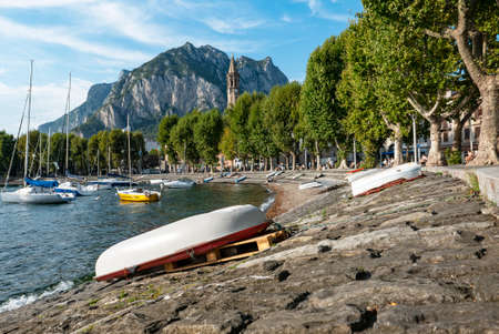 Lakeside of Lecco at summerの写真素材