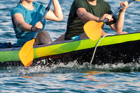 Canoeing scene on Lake Como