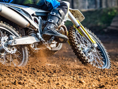 Motocross bike on a trailの写真素材