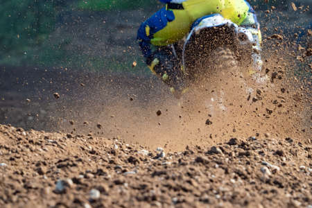 Debris on ground on a motocross trackの写真素材
