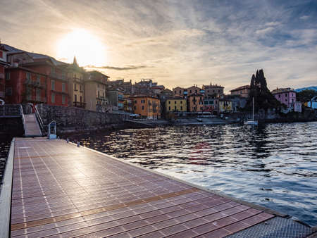 Landscape of Varenna village on Lake Comoの写真素材
