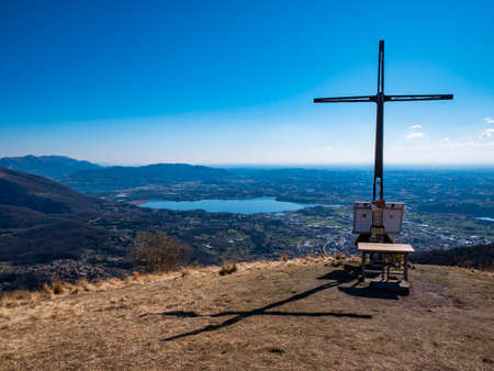 Landscape of Brianza from Mount Puscioの写真素材