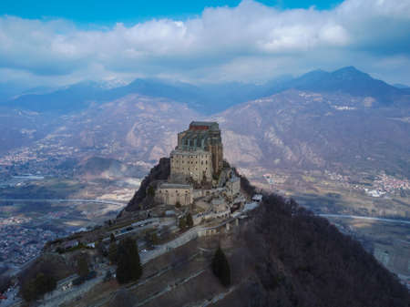 Sacra di San Michele Hermitage in Piedmontの写真素材