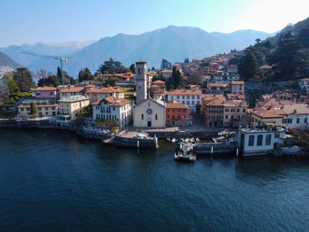 Landscape of Torno a village on Lake Comoの写真素材
