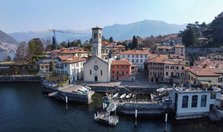 Landscape of Torno a village on Lake Comoの写真素材