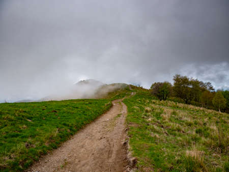 Trail on the alps of Lake Comoの写真素材