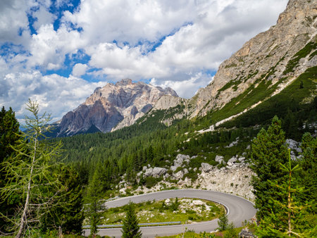 Landscape of the Dolomites in Alta Badiaの写真素材