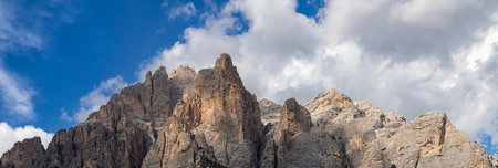 Conturines mountain in the dolomitesの写真素材