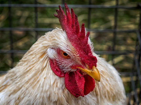 Close up of a rooster headの写真素材