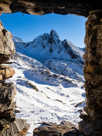 Scenic view of pizzo Varrone in winterの写真素材