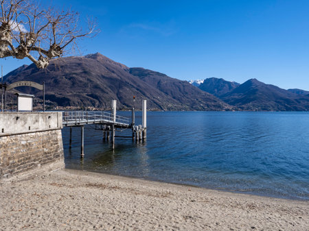 Ferry dock on Lake Comoの写真素材