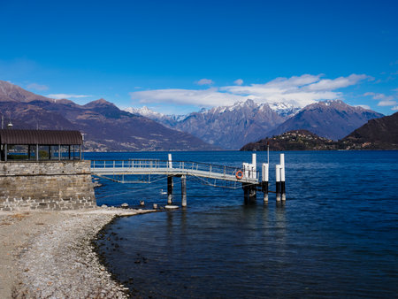 Ferry dock on Lake Comoの写真素材