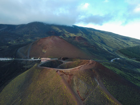 Silvestri's craters area on mount Etna volcanoの写真素材