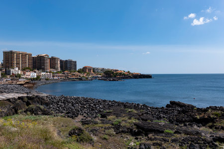 Coastline of Catania from Europa squareの写真素材