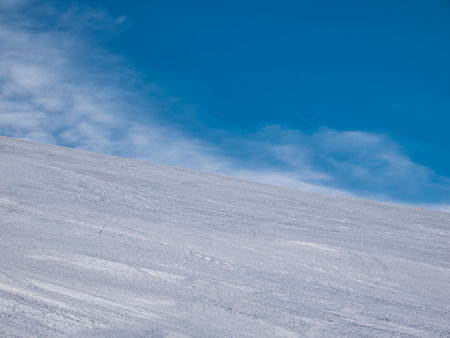 Ski slope in the italian alps of Livignoの写真素材