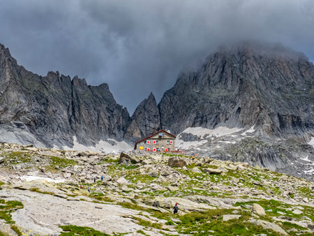 Gianetti chalet in the italian alpsの写真素材