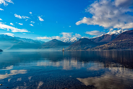 Sailboat on Lake Comoの写真素材