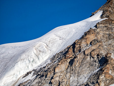 View of the Gran Paradiso Glacierの写真素材