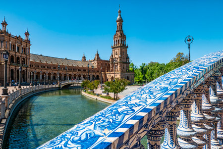 Detail of Plaza de Espana in Seville ( Spain )の写真素材