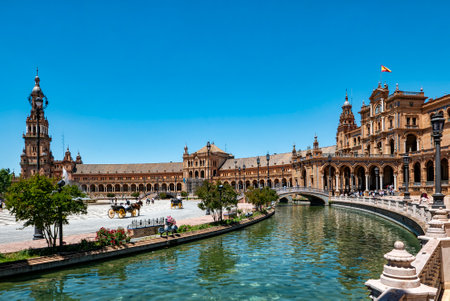 Detail of Plaza de Espana in Seville ( Spain )の写真素材
