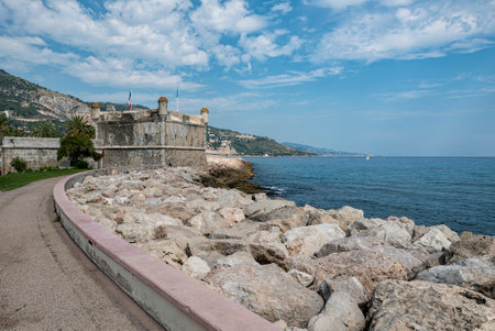 The castle on the promenade of Mentonの写真素材