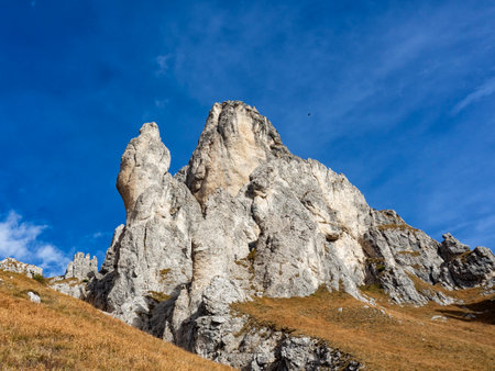 Rock wall on southern Grigna mountainの写真素材