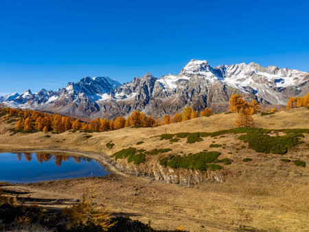 Autumn landscape in Alpe Deveroの写真素材