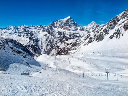 Ski slopes of San Domenico di Varzo Resortの写真素材
