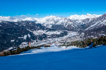 Ski slopes in Bormio Ski resortの写真素材