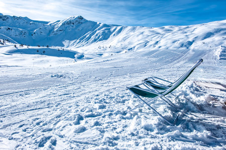 Ski slopes on the mountains around Bormio Ski resortの写真素材