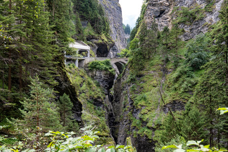 Viamala canyon in the Swiss alpsの写真素材
