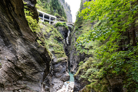Viamala canyon in the Swiss alpsの写真素材
