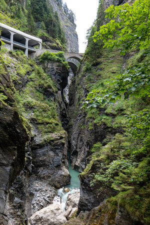 Viamala canyon in the Swiss alpsの写真素材