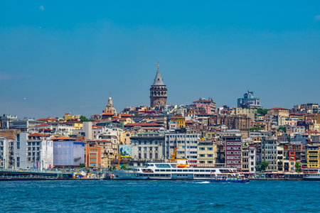 Cityscape of Istanbul view of Galata Towerの写真素材