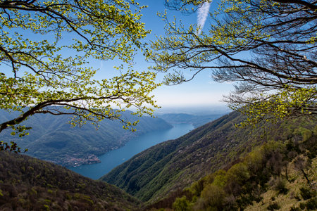 Landscape of Lake Como from Colmegnone mountain