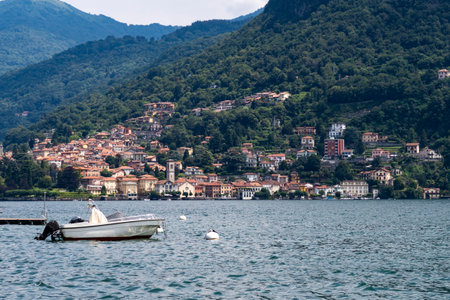 Landscape of Torno a village on Lake Comoの写真素材
