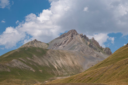 View of the mountains of Oronaye valley in Franceの写真素材