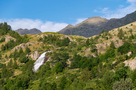 View of the Ischiator valley next tho the Migliorero refugeeの写真素材