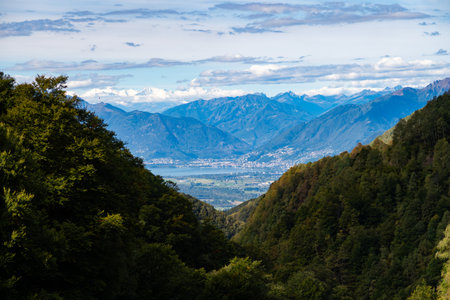 View of the Morobbia valley in Canton Ticinoの写真素材